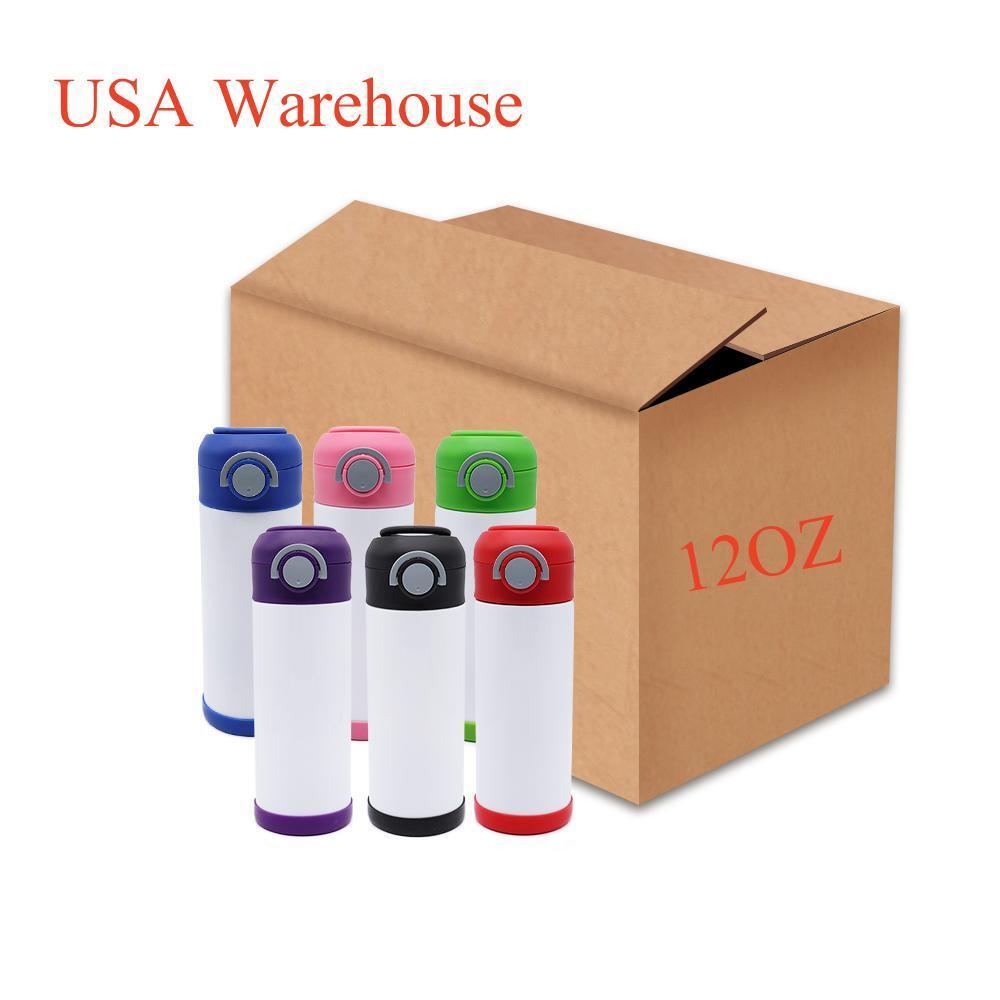 Alwin USA Warehouse 12OZ Sublimation Flip Top Kids Bottle