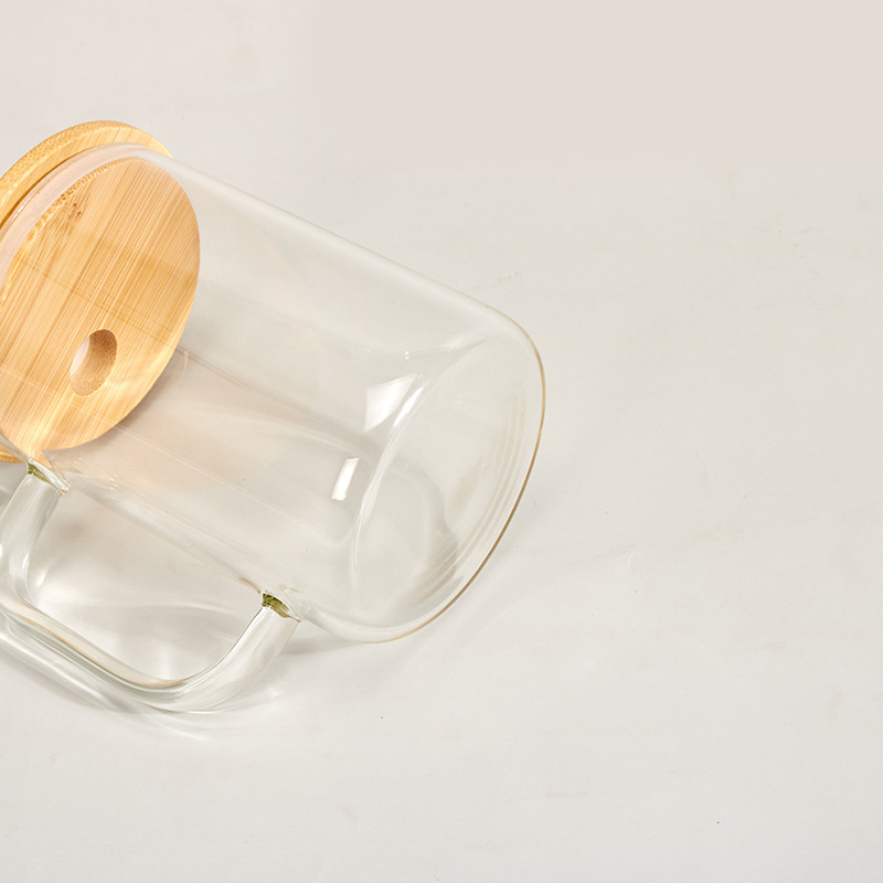 Alwin USA Warehouse RTS 15oz Sublimation Clear Frosted Glass Mug With Handle