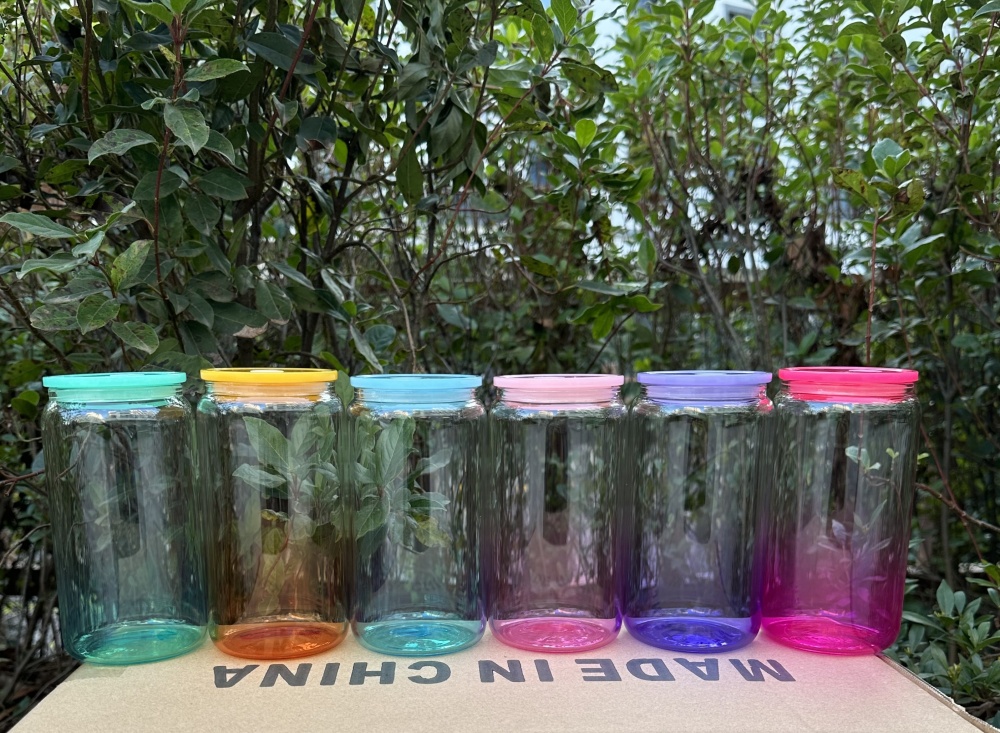 Alwin New Arrival 16oz Ombre Jelly Glass Clear Mixed Color China Warehouse RTS