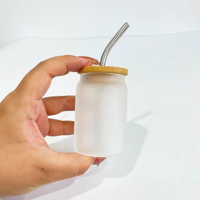 Alwin RTS 3.5oz Blank Sublimation Mini Glass Cans Shot Glass Tumbler with Straw