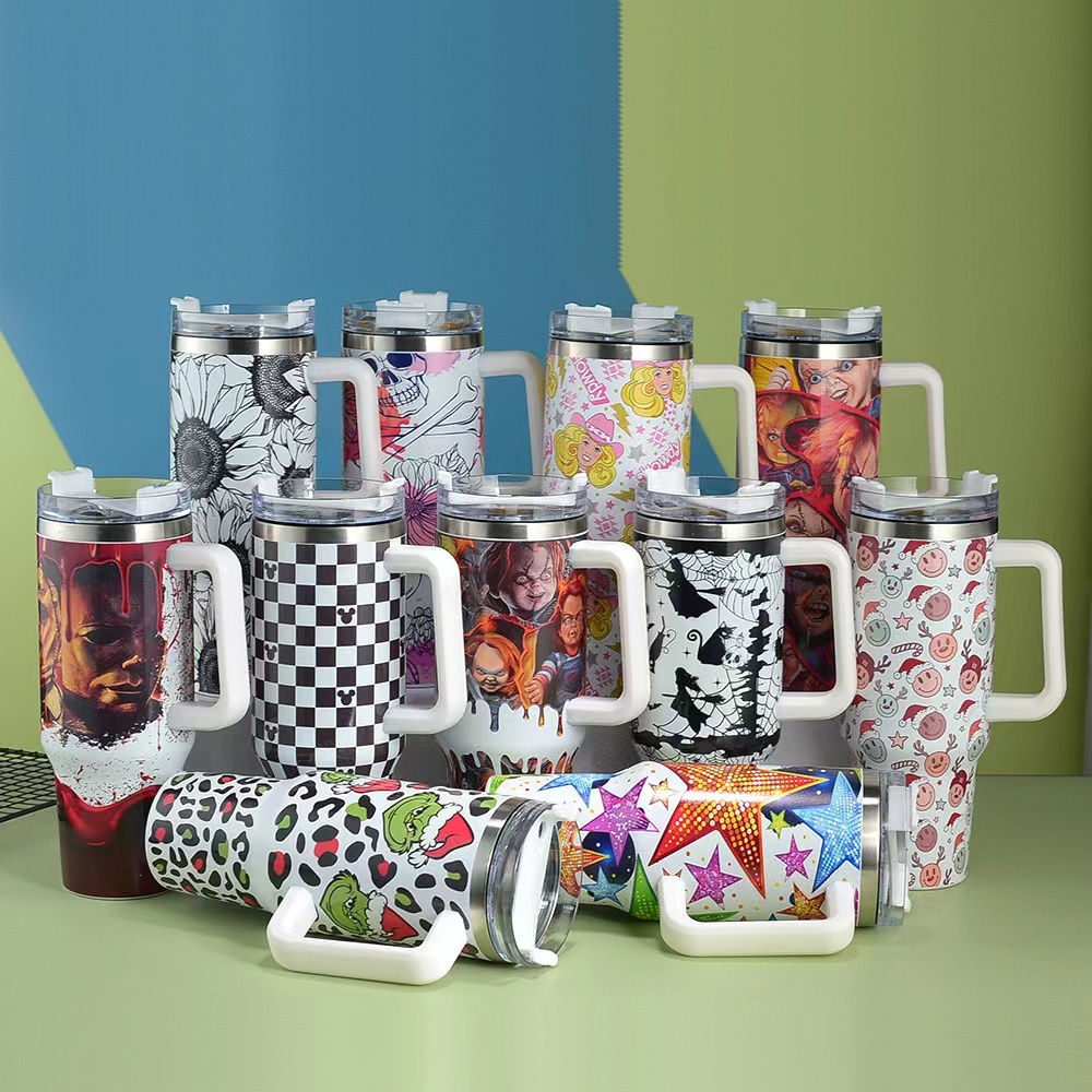 Alwin Christmas Grinch Valentine Design 40oz Stainless Steel Tumbler with Handle 3D Print Mix China Warehouse