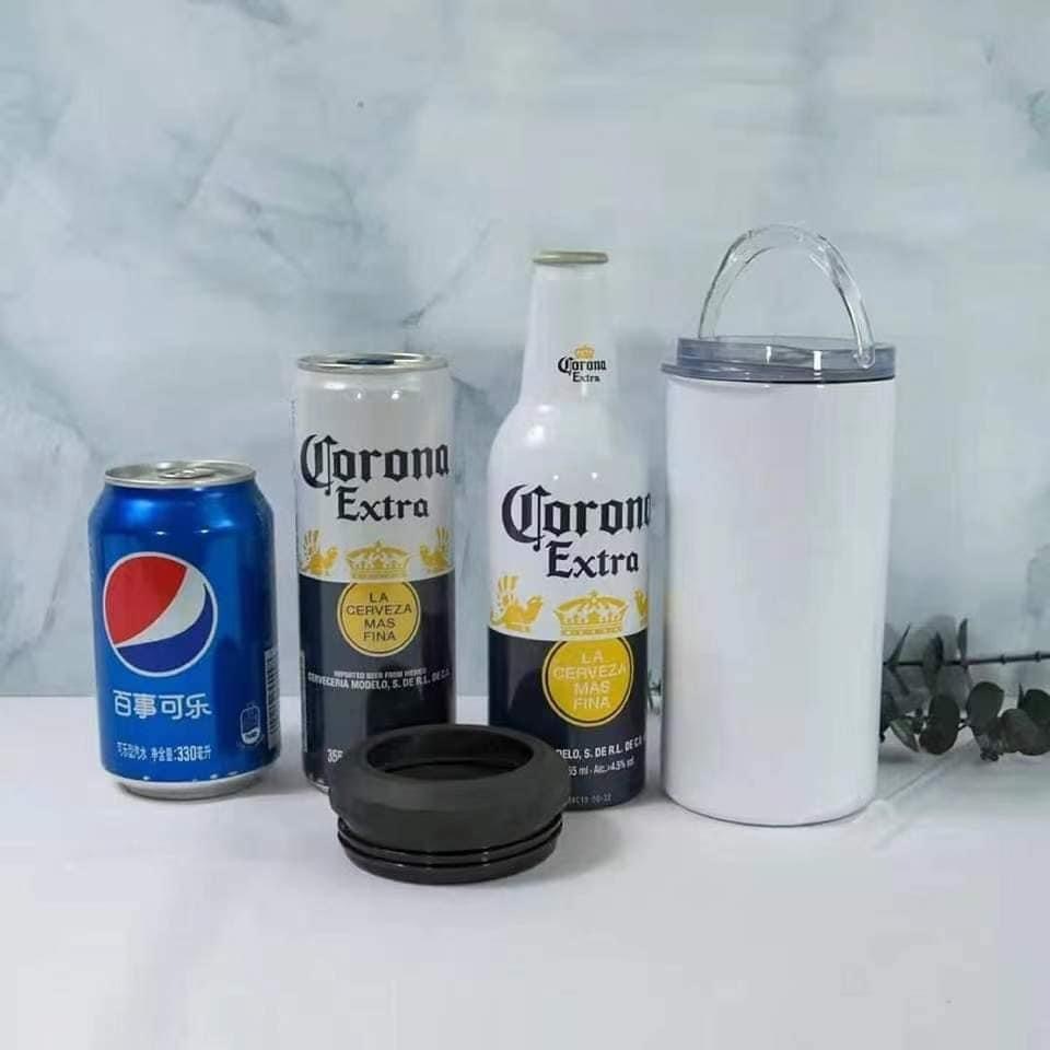 Alwin Hot Sale 16oz 4 in 1 Can Cooler Insulated Stainless Steel Sublimation Cola Can Eco Friendly Double USA RTS