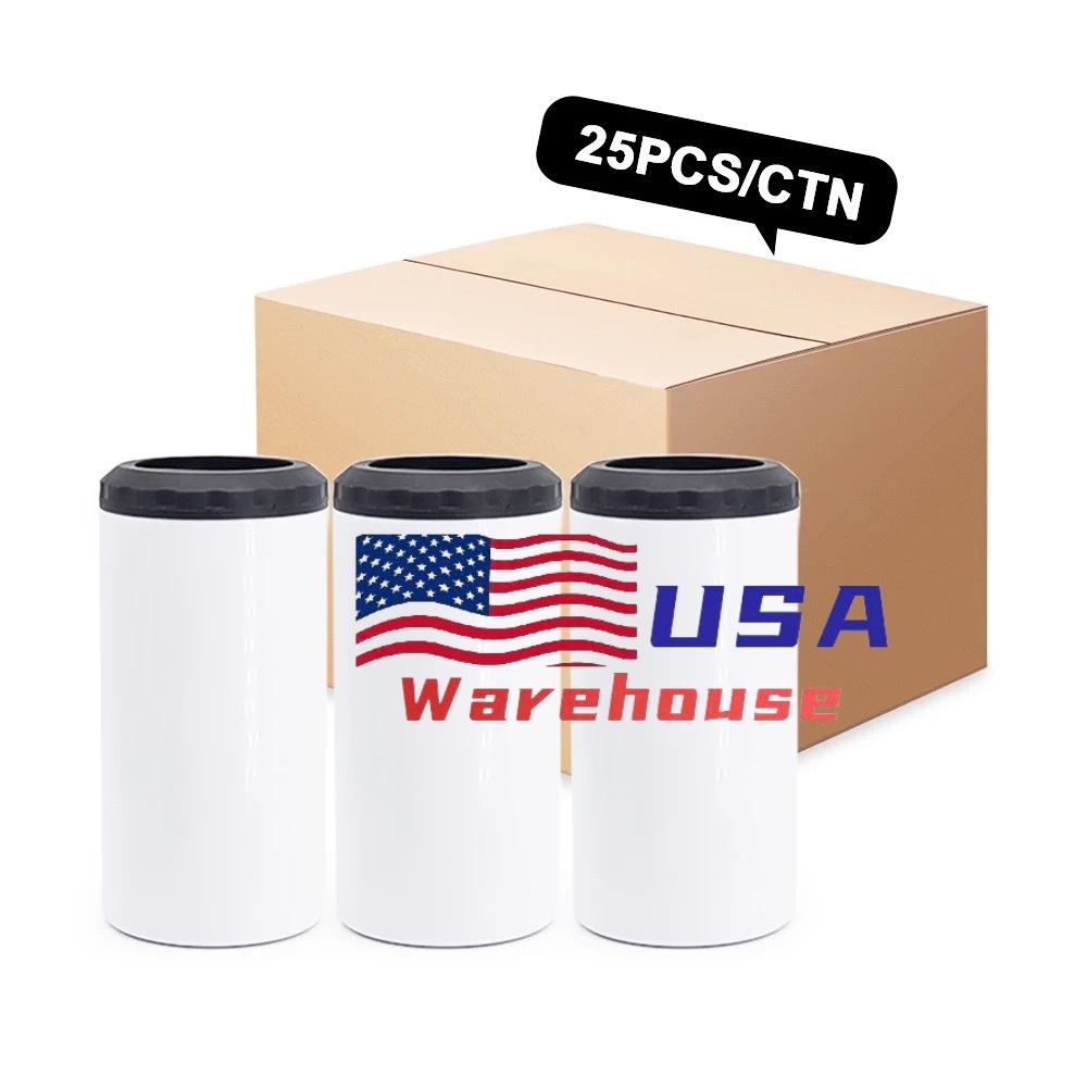 Alwin Hot Sale 16oz 4 in 1 Can Cooler Insulated Stainless Steel Sublimation Cola Can Eco Friendly Double USA RTS