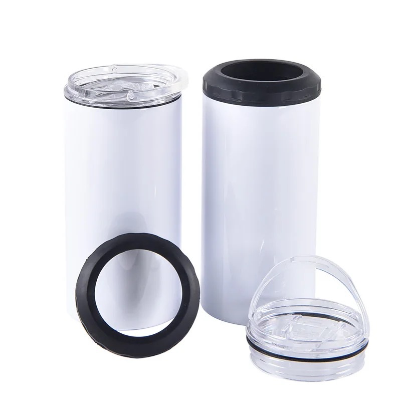 Alwin Hot Sale 16oz 4 in 1 Can Cooler Insulated Stainless Steel Sublimation Cola Can Eco Friendly Double USA RTS