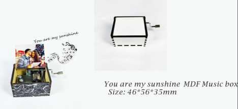 Alwin Sublimation MDF music Box for Valentine's Day China Warehouse