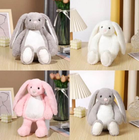 Alwin Easter Rabbit Plush Bunny Long Ear Colored Stuffed Soft Bedtime Toys China Warehouse
