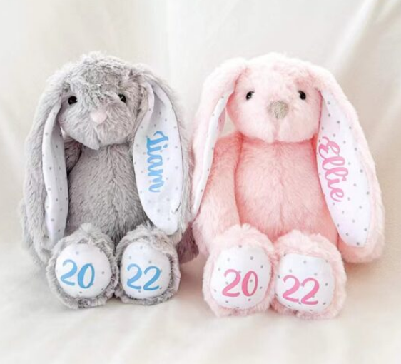 Alwin Easter Rabbit Plush Bunny Long Ear Colored Stuffed Soft Bedtime Toys China Warehouse