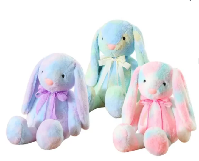 Alwin Easter Rabbit Plush Bunny Long Ear Colored Stuffed Soft Bedtime Toys China Warehouse