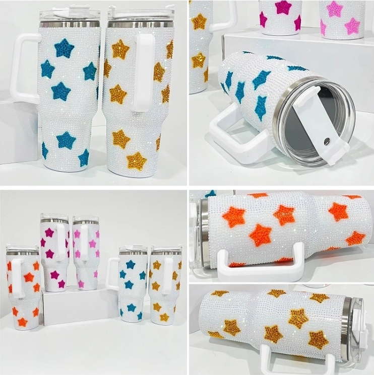 Alwin USA Warehouse Stanley Shaped 40oz Bling Tumbler Rhinestone Bling Travel Tumblers all kinds