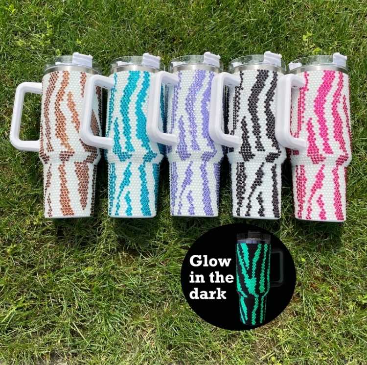 Alwin USA Warehouse Stanley Shaped 40oz Bling Tumbler Rhinestone Bling Travel Tumblers all kinds