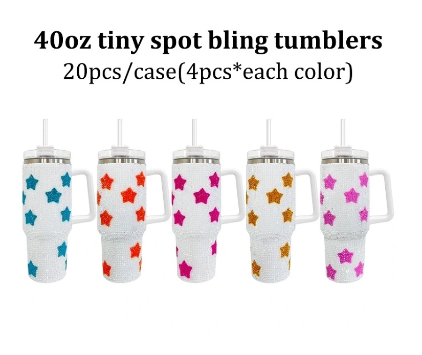 Alwin USA Warehouse Stanley Shaped 40oz Bling Tumbler Rhinestone Bling Travel Tumblers all kinds