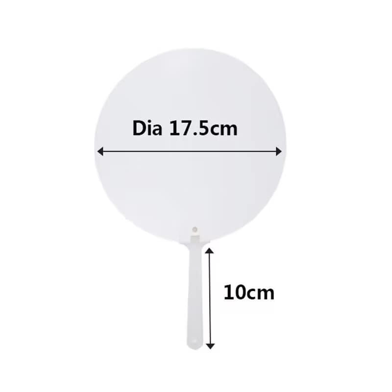 Alwin China Warehoue Sublimated PET plastic fan Round Rectangular Shape Free Shipping