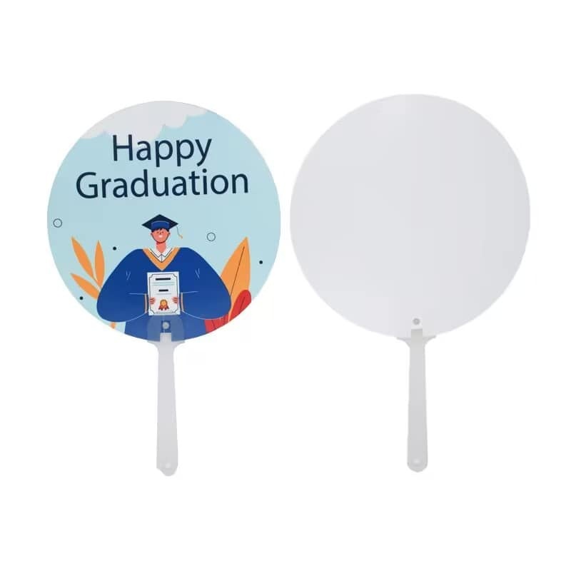 Alwin China Warehoue Sublimated PET plastic fan Round Rectangular Shape Free Shipping