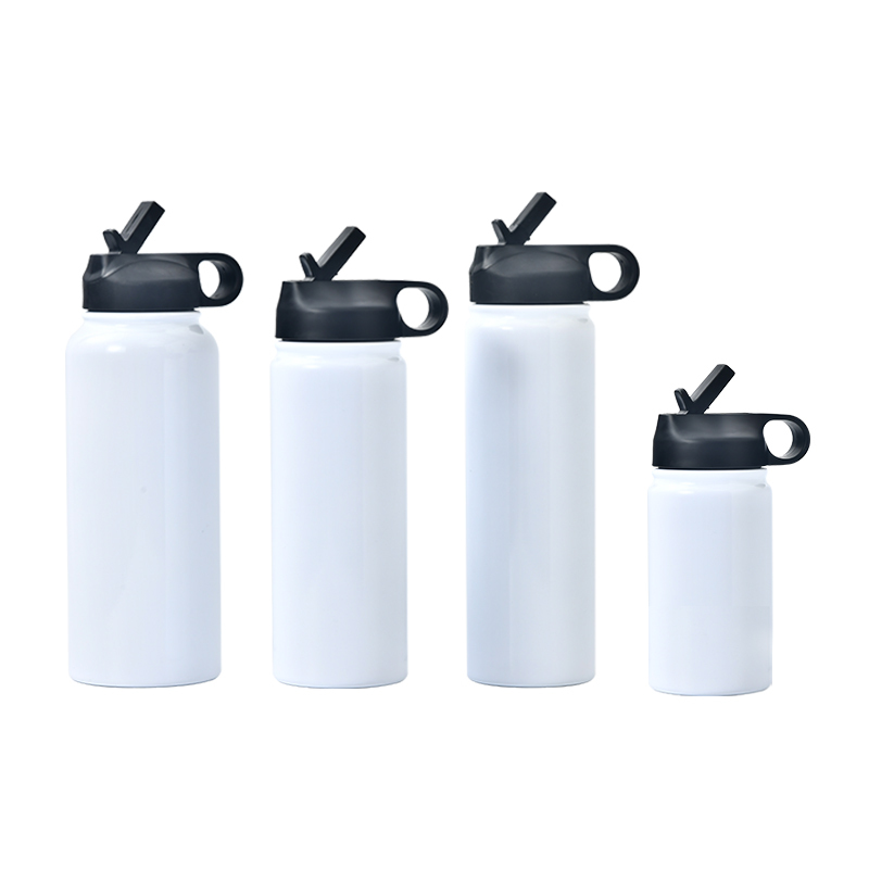 Alwin USA RTS 12/18/22/32oz Wholesale Vacuum Stainless Steel Sublimation Blanks Hip Flask Water bottles with Lids