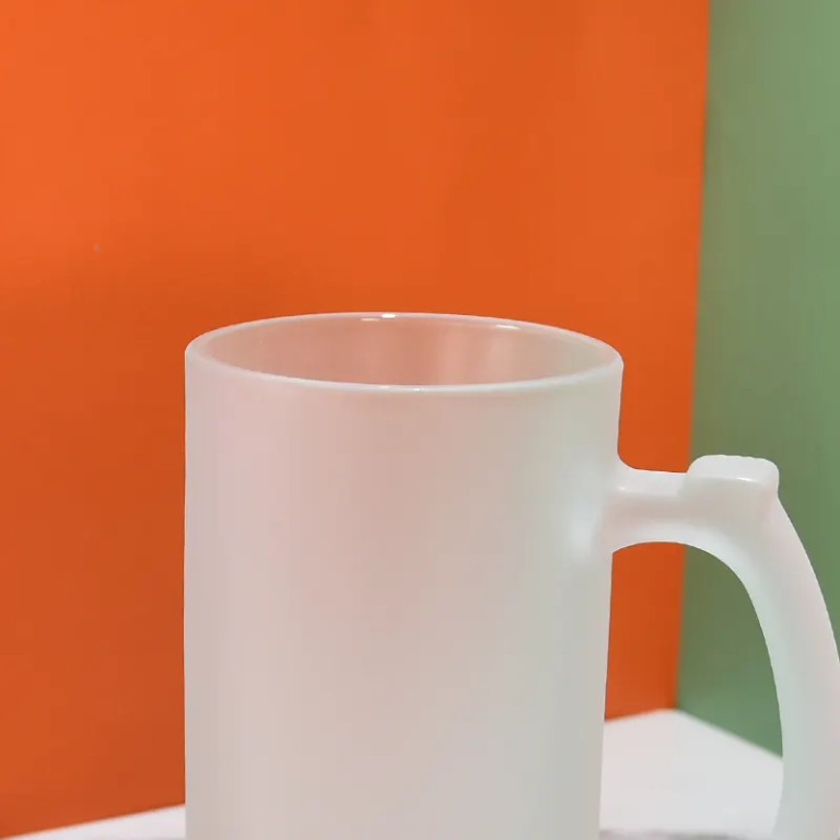 Alwin USA RTS Wholesale 16oz Matte Sublimation Glass Cup with Handle