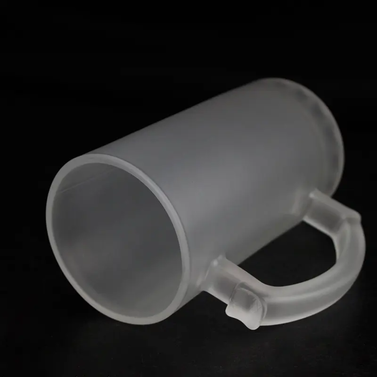 Alwin USA RTS Wholesale 16oz Matte Sublimation Glass Cup with Handle