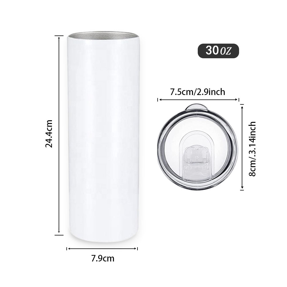 Alwin US RTS 30oz 22oz 20oz 15oz 12oz Sublimation Straight Glossy Tumbler (25PCS)