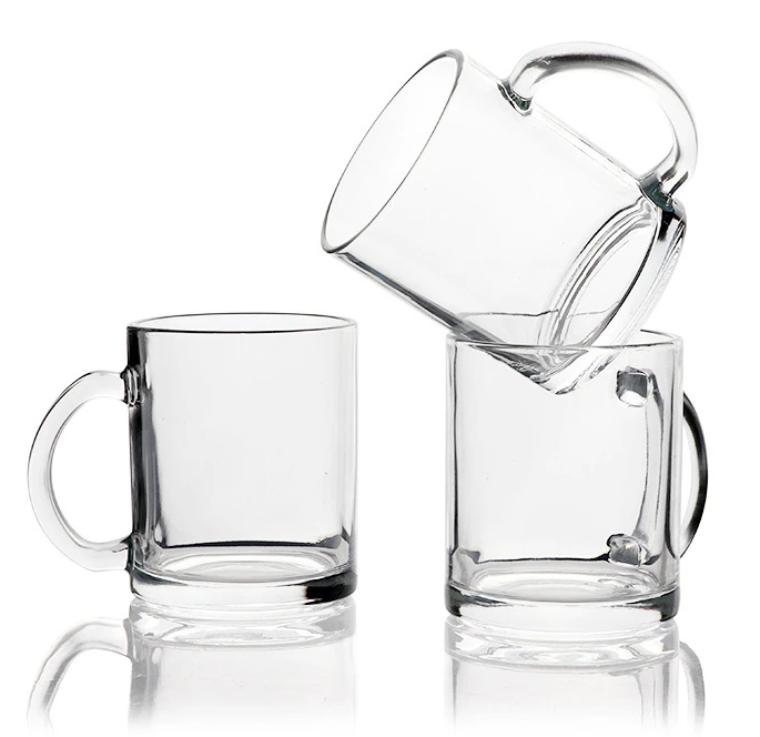 Alwin USA RTS 11oz Sublimation Blanks Clear/Frosted Glass Mug with Handle