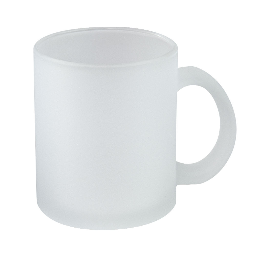 Alwin USA RTS 11oz Sublimation Blanks Clear/Frosted Glass Mug with Handle