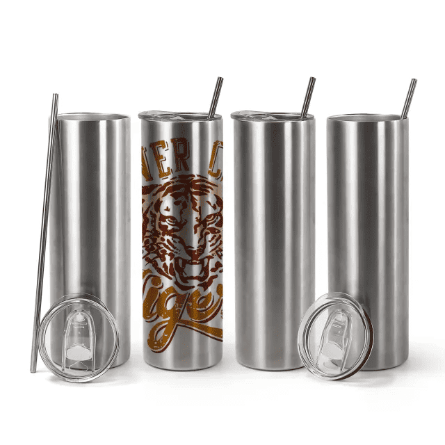 Alwin USA RTS 20oz Stainless Steel Silver Skinny Straight Tumbler Double Wall