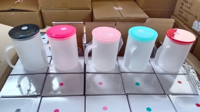 Alwin US RTS 17oz Sublimation Glass Mug with Colored Plastic Lid Free Shipping (25PCS)