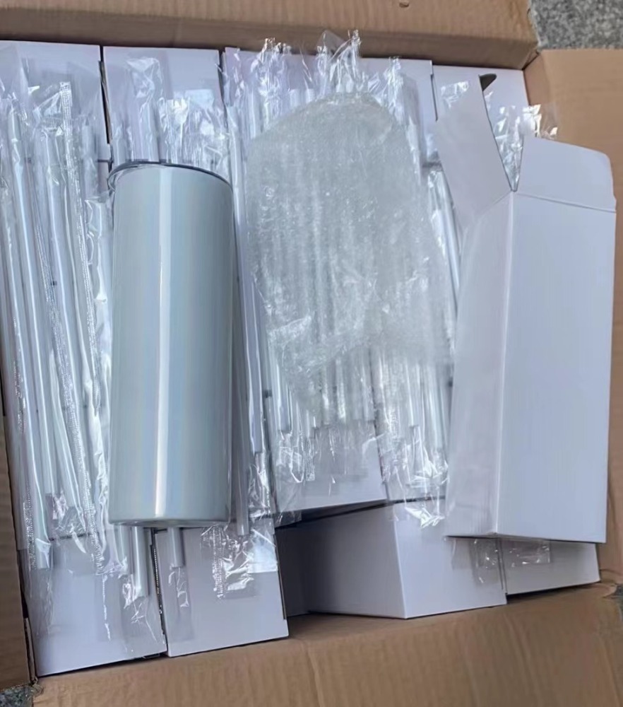 Alwin USA RTS 20oz White/Mixed color Glitter Skinny Sublimation Tumbler