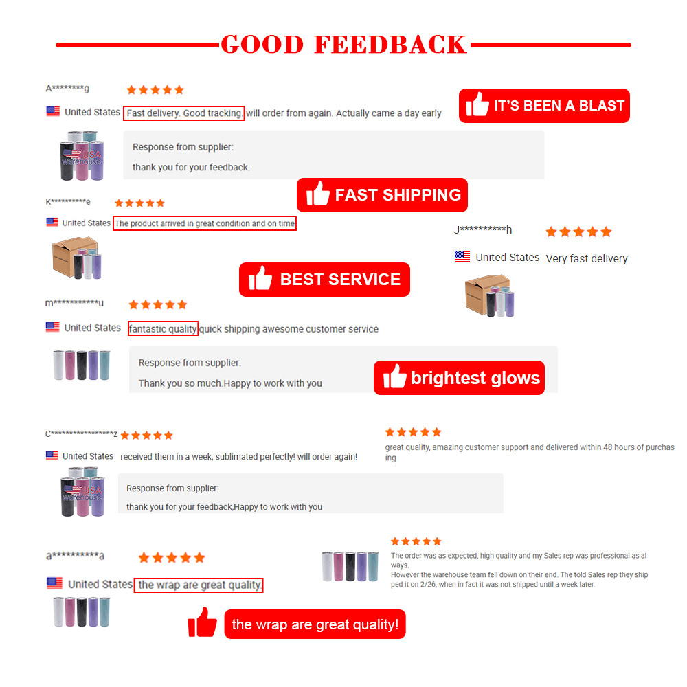 Alwin USA RTS 20oz White/Mixed color Glitter Skinny Sublimation Tumbler