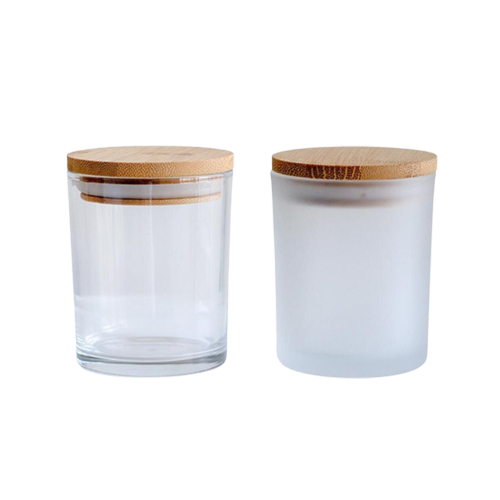 Alwin USA RTS 9oz Straight Sublimation Candle Jar with Bamboo Lids