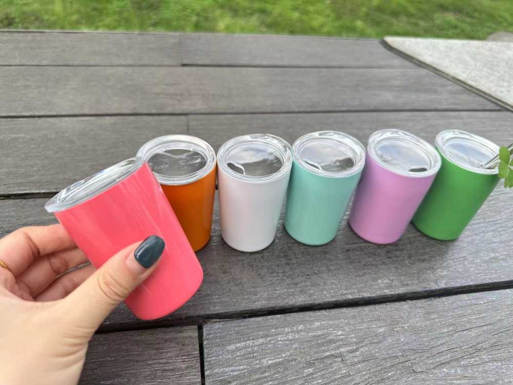 Alwin China RTS New Product 3oz taper shot glasses with metal straw 3oz Matte shot glasses for Laser Mixed Color 48pcs