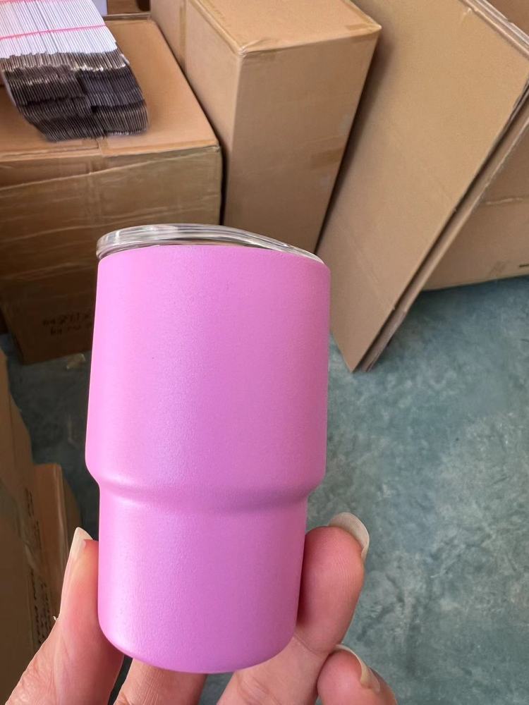 Alwin China RTS New Product 3oz taper shot glasses with metal straw 3oz Matte shot glasses for Laser Mixed Color 48pcs