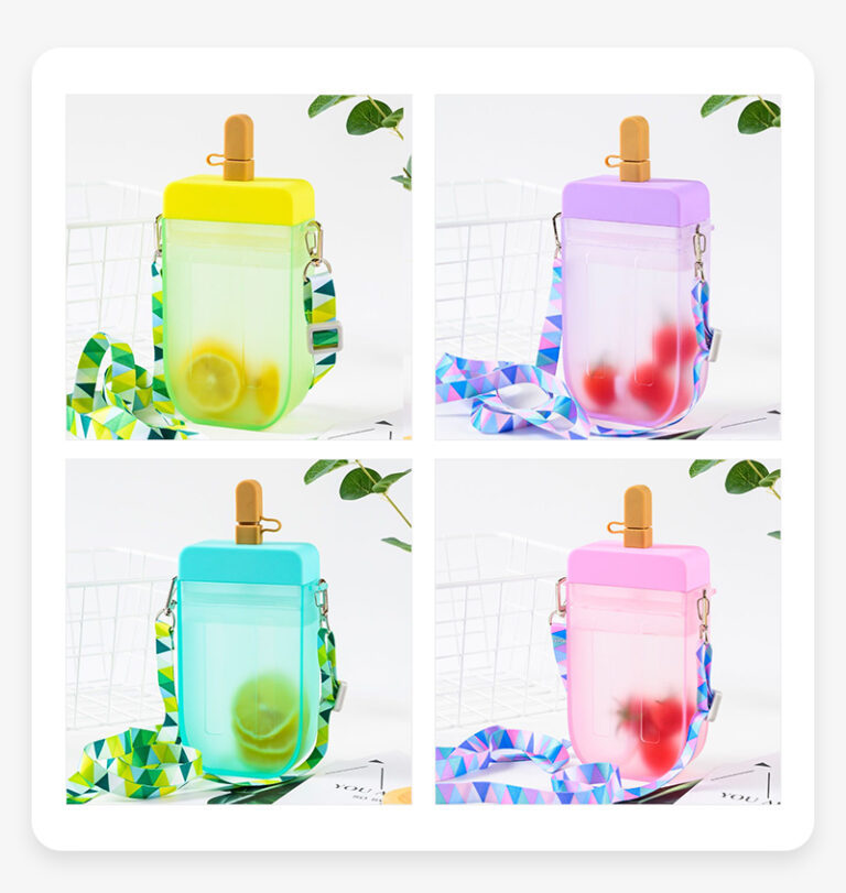 Alwin China RTS 300ml/10oz Ice Cream Shaped Portable Kettle Popsicle Plastic Water Bottle