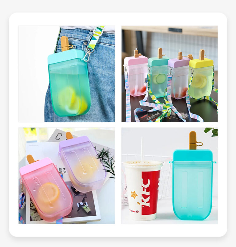 Alwin China RTS 300ml/10oz Ice Cream Shaped Portable Kettle Popsicle Plastic Water Bottle