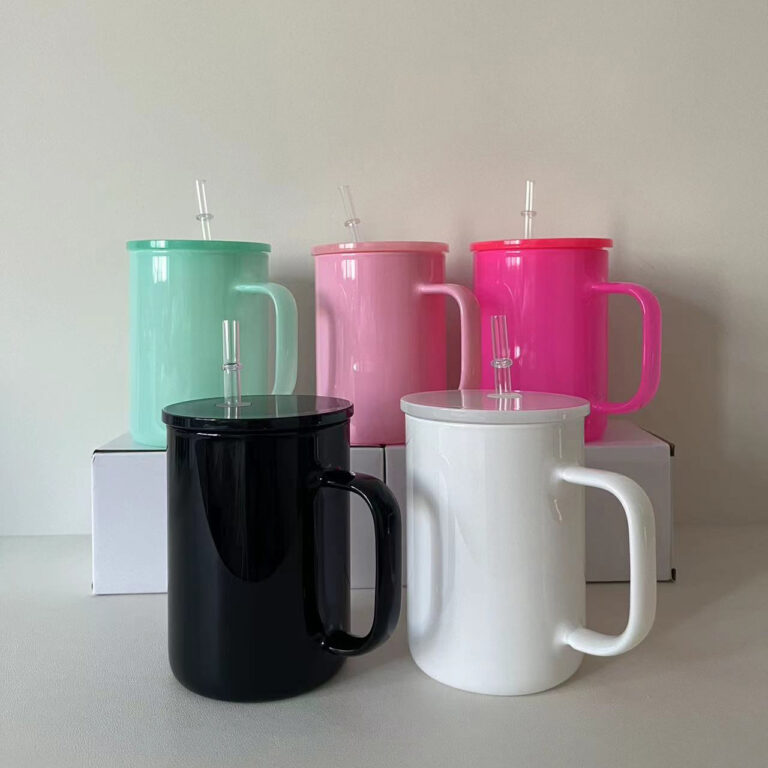 Alwin USA RTS 17oz Sublimation Dark-Colored Glass Mug with Handle