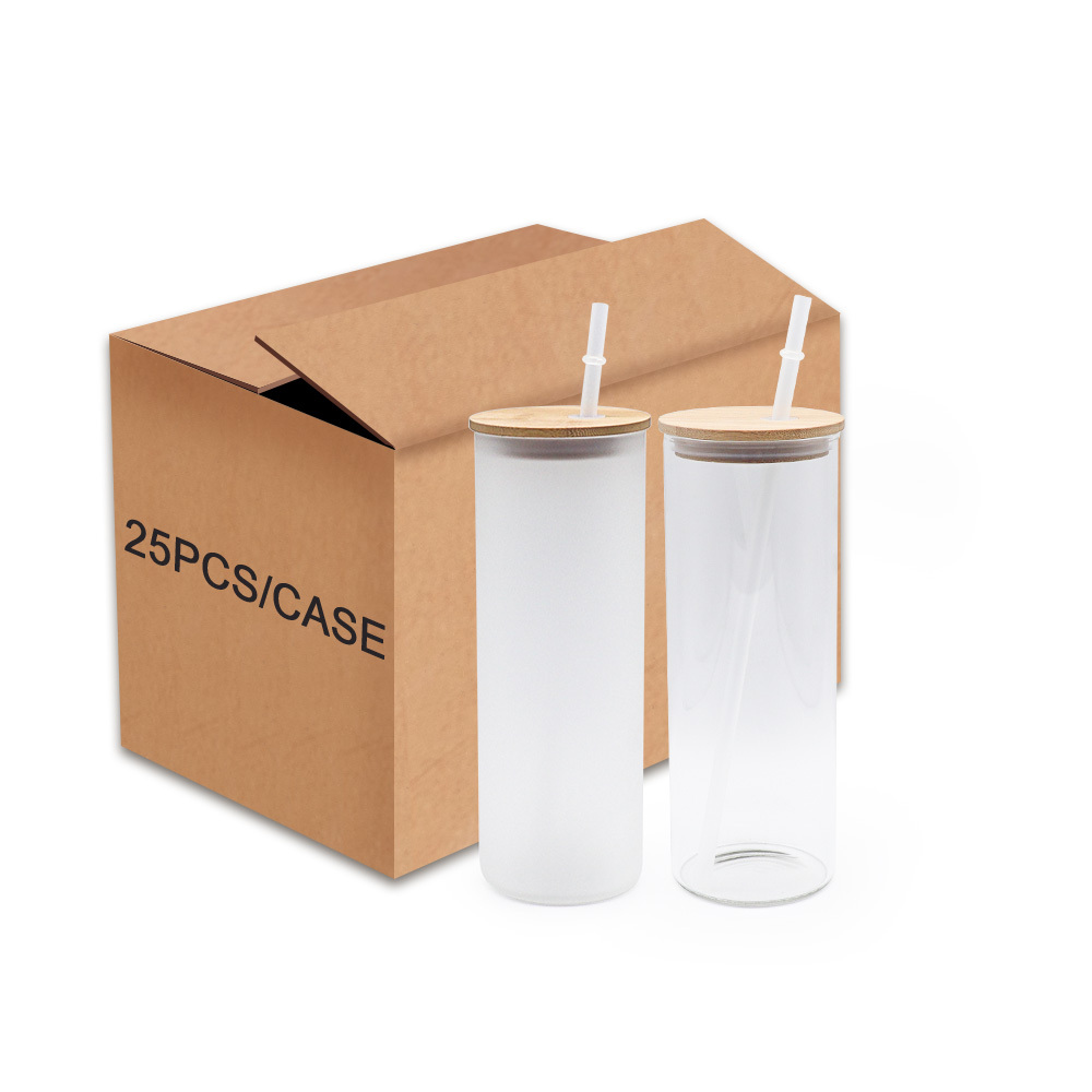 Alwin USA RTS Wholesale Beer Can Glass With lid 25oz Matte Clear Mixed Color Glass Tumbler