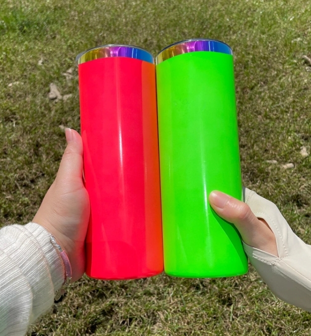 Alwin China RTS 20oz Neon Rainbow Plated Straight Tumblers for Laser Engraving