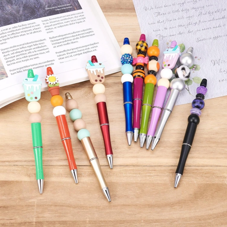 Alwin China RTS Plastic Black Ink Beadable Pen for DIY Beads Pens