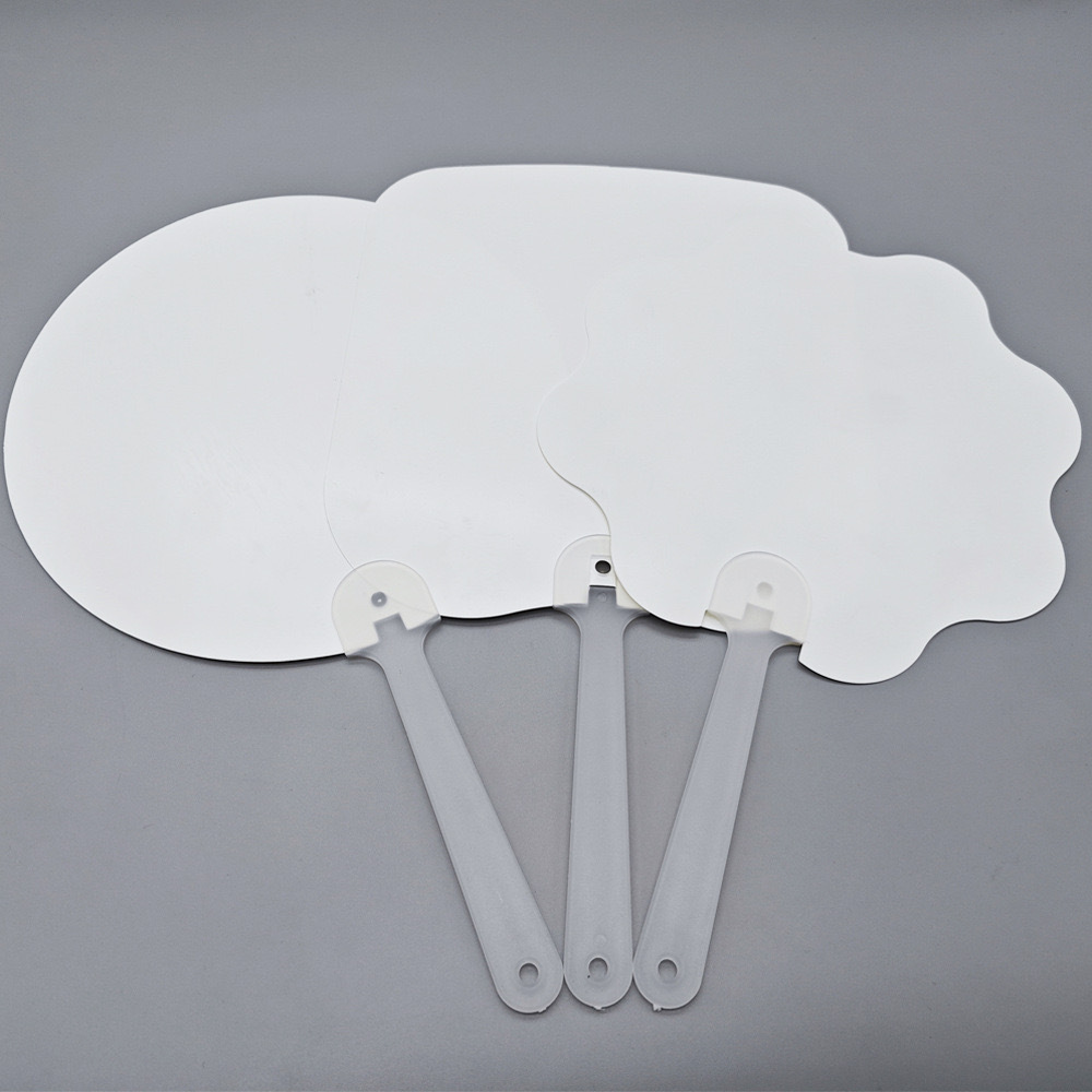 Alwin China Warehoue Sublimated PET plastic fan Round Rectangle Shape Free Shipping