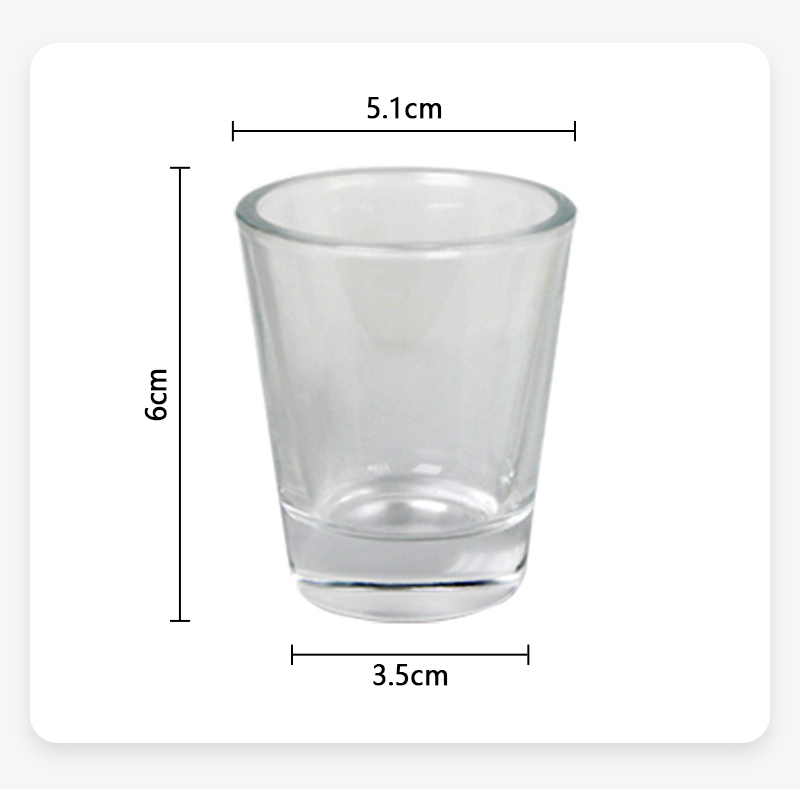 Alwin USA RTS 1.5oz Shot Glass Wine Mug with Heavy Base Clear & Frosted Glass Cups