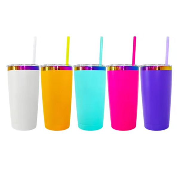 Alwin USA RTS 20oz Powder Coated Rainbow Plated Stainless Steel Travel Mug