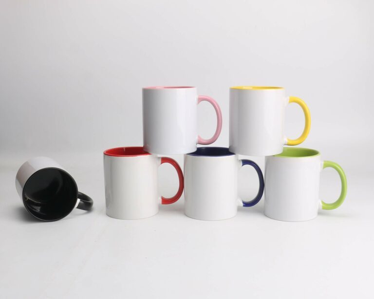 11/15oz USA RTS Sublimation Blank Customized Ceramic Coffee Mug W/Solid Colors Inside and Handle