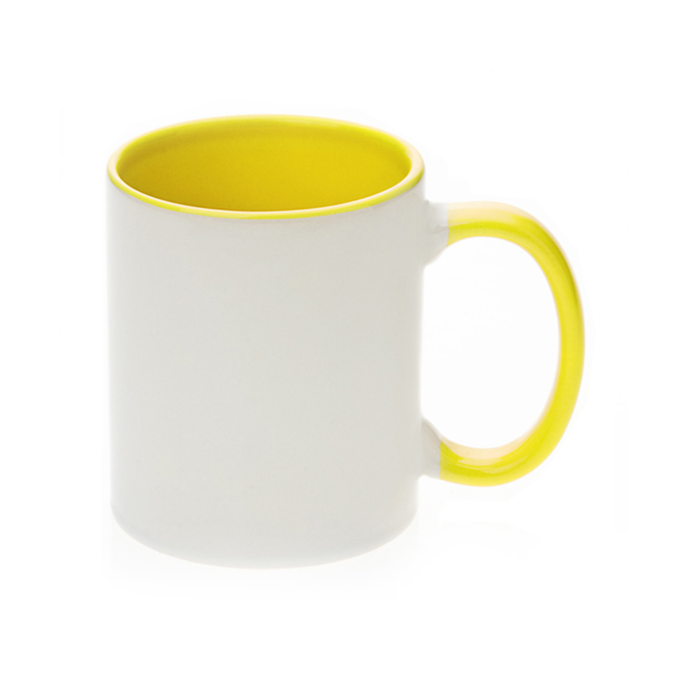 11/15oz USA RTS Sublimation Blank Customized Ceramic Coffee Mug W/Solid Colors Inside and Handle
