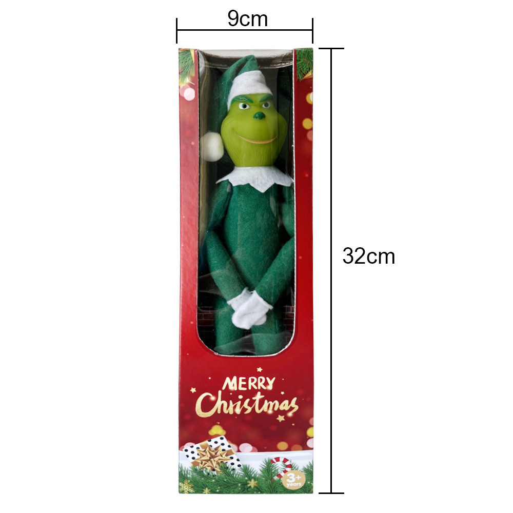 Alwin China RTS Christmas Hot Sale Grinch dolls and elf on shelf doll single pack and gift box pack