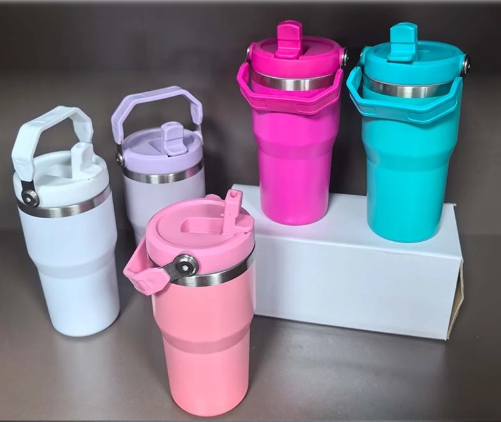 Alwin USA RTS 20oz Blank Sublimation Stainless Steel Tumbler with Handle and Flip Straw Lid 25pcs