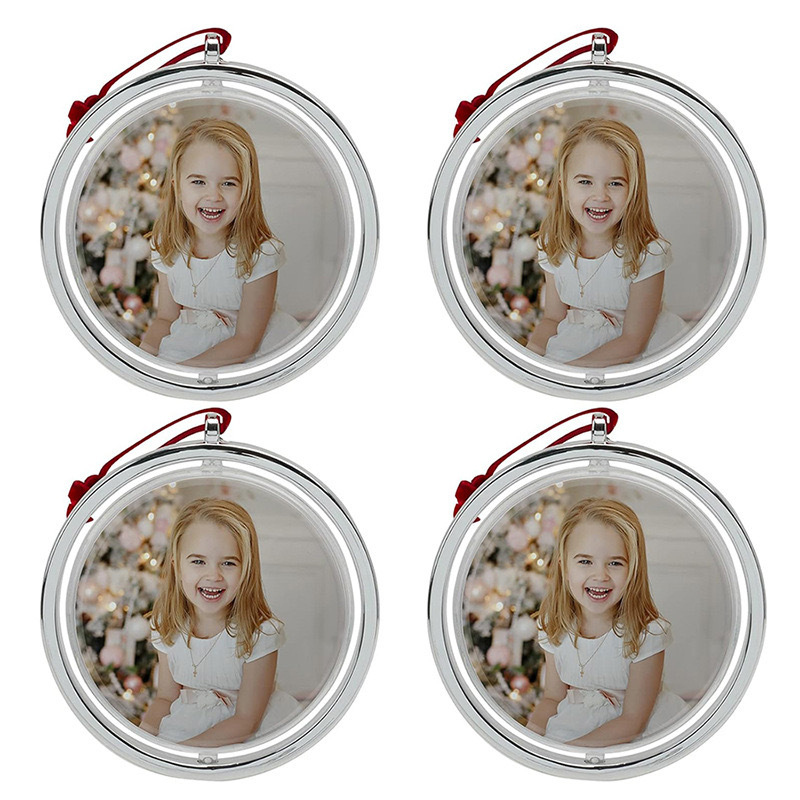 Alwin China RTS Sublimation blank Christmas round rotating ornament pendant Best Seller