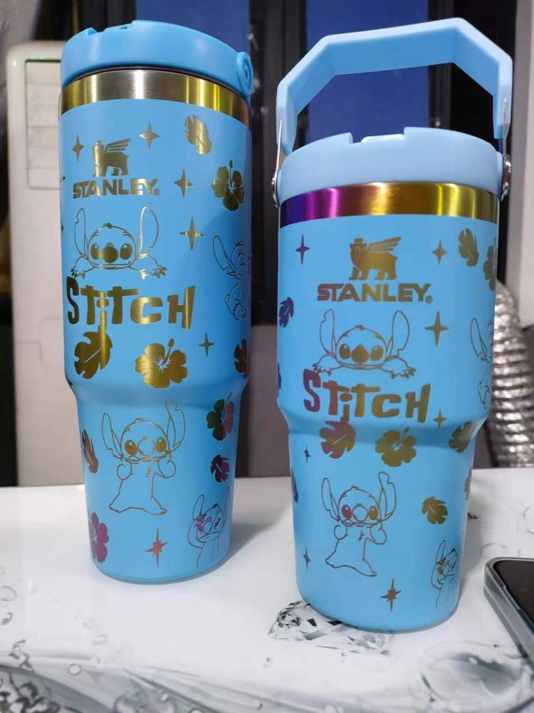 Alwin China RTS Hot Sale 20oz 30oz Hello Kitty Stitch Stanley Stainless Steel Mug With Poetable Handle Best Seller