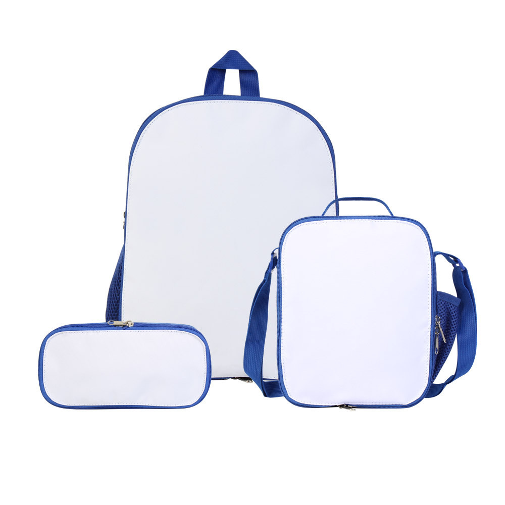 Alwin China RTS Hot Selling Sublimation Blank Lunch Tote Bag/Pencil Case/School Backpacks Set
