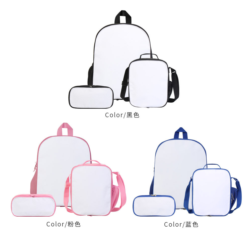 Alwin China RTS Hot Selling Sublimation Blank Lunch Tote Bag/Pencil Case/School Backpacks Set