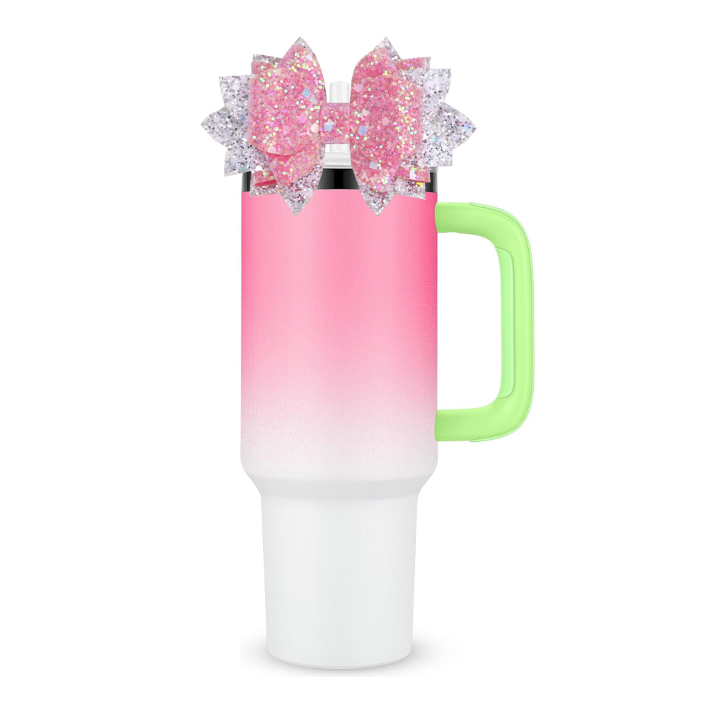Alwin China RTS Hot Sale Bling Bow Straw Toppers for 40oz Stanley Mug Mixed Color