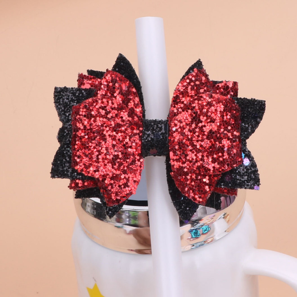 Alwin China RTS Hot Sale Bling Bow Straw Toppers for 40oz Stanley Mug Mixed Color