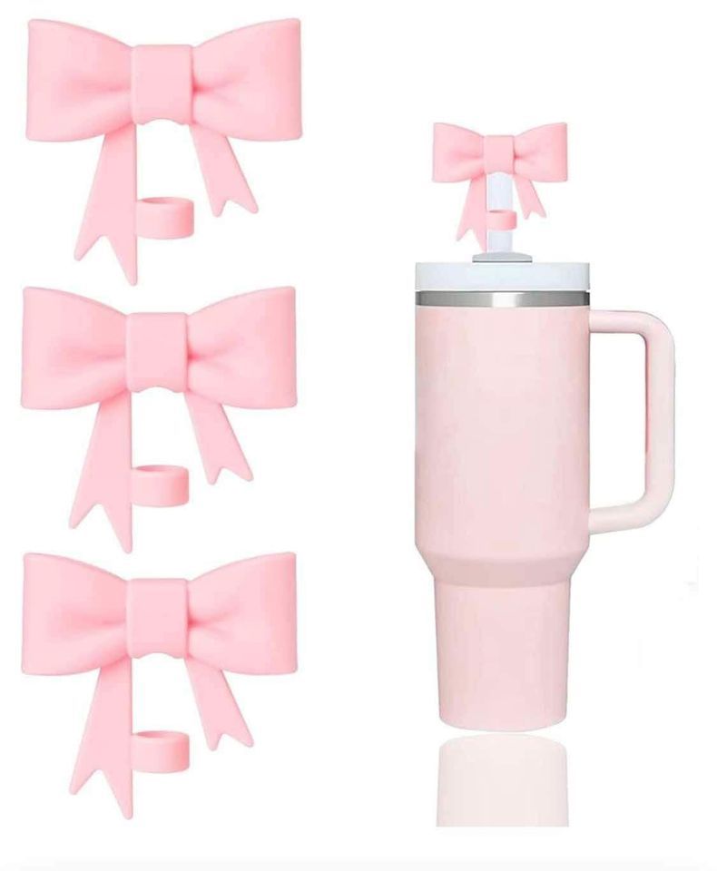 Alwin China RTS Hot Sale Bling Bow Straw Toppers for 40oz Stanley Mug Mixed Color